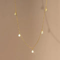 Fashion Minimalist Jewelry 925 Sterling Silver Simple Plain Round Disc Charm Gold Plated Choker Necklaces for Women