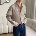 Minthson Hot Spring Autumn Loose-Fit Long Sleeve Shirt for Teens Fashionable Pleated Design Unisex Oversize