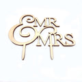2026 Handcrafted Wood Square Cake Topper Modern Romantic Wedding Mr & Mrs for Home & Valentine Party Decorations
