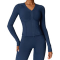 Custom logo Winter Warm Plush Long Sleeved Yoga Jacket Outdoor Running Plush Sports Jacket Women's Tight Fitness Top