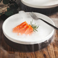 Hot Pot Dry Ice Ceramic Plate Japanese and Korean Restaurant Sashimi Artistic Conception Characteristic Disc Molecular Cooking U