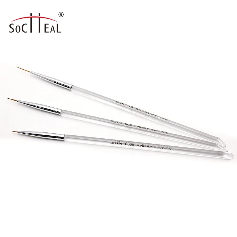 Nail Brush Gradient Crystal Design Painting Drawing Pen Lines Stripes Brushes Flower Nail Art Manicure Tools