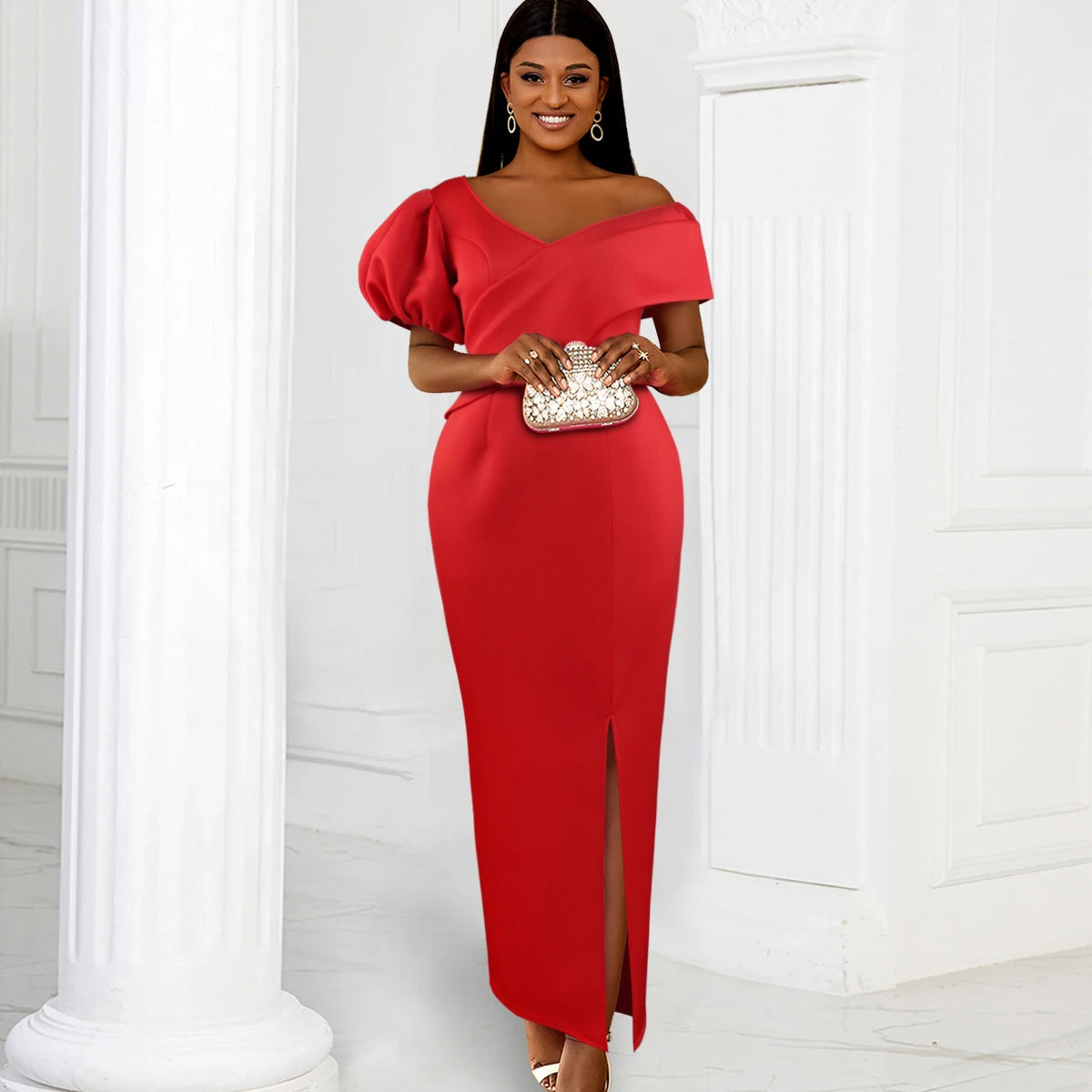 AM030412 AM050801 Wedding Party Wholesale Elegant V Neck Long Lady Evening Dresses 2024