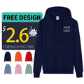 Wholesale Men's Blank Plus Size Zip Hoodie Custom Embroidered Printed Logo 100% Cotton Pullover Custom Hoodies