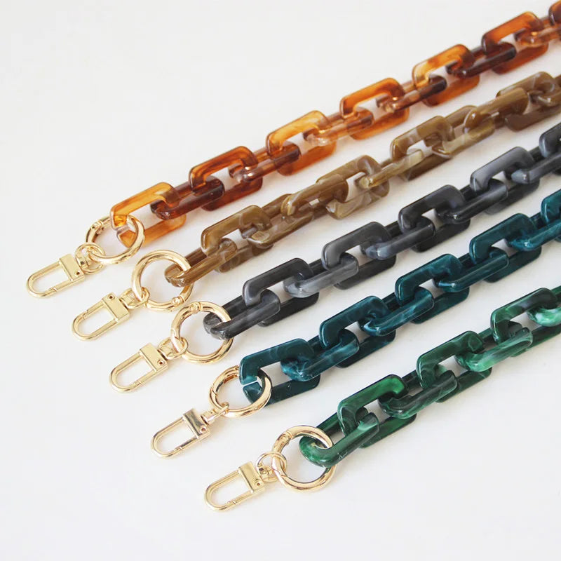 Deepeel L1-51 Handbag Accessories Cross-body Chains Bags Parts Purse Resin Handle Detachable Acrylic Bag Chain
