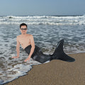 Premium One-Piece Mermaid Tail Printed Black for Adults Waterproof Quick-Dry Maternity Feature Animal Pattern Reinforced Tips
