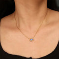Chris April 316L Stainless Steel PVD Gold Plating Devil Eye Enamel Necklace