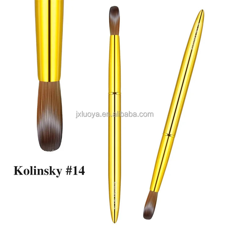 Luxury DIY Nail Art Acrylic Brush and Oval Shape Metal Handle with Crimped Ferrule for Natural Nails