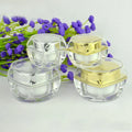 LZ Pack Stock 100pcs 2022 5g 10g Double Wall Gold Silver Custom Private Label Wholesale Acrylic Refillable Luxury Cream Jar
