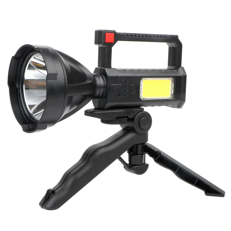 USB Rechargeable 3Watt LED Camping Torch Work Lamp Stand Waterproof 1000LM ABS Flashlight IP65 Rating Folding Adjustable Holder