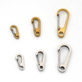 Cloxy Solid Brass Spring Clasp Clip for Leather Strap Brass Key Chain Key Ring Hook Brass Carabiner Belt Clip
