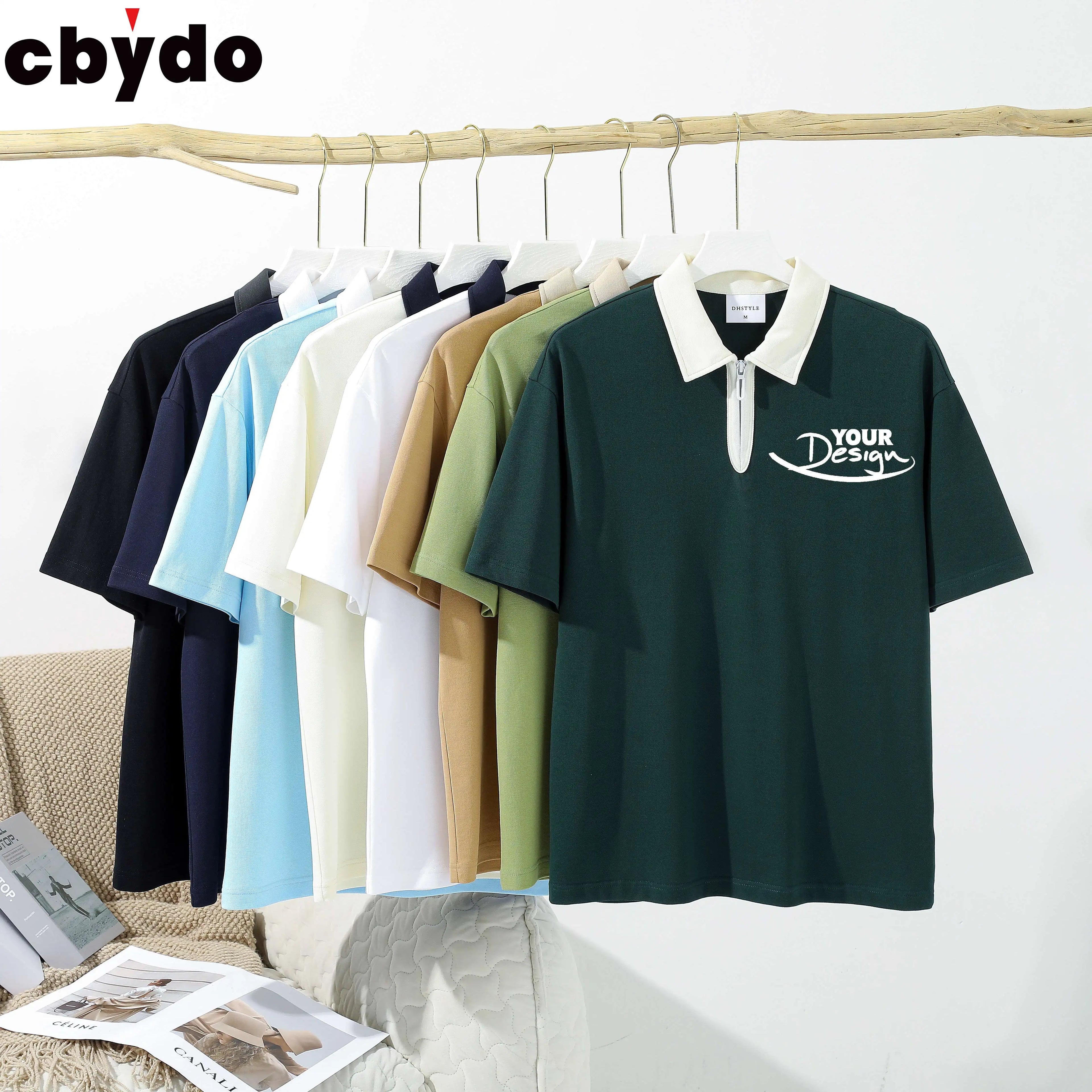 New Arrival Summer Wholesale Men's Printed Polo Shirt Cotton 1/4 Zip Golf Polo t Shirt Streetwear Oversized Men's Polo Shirts