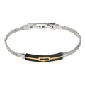 Cheap Factory Price Custom Gold Plating CZ Setting Stainless Steel Expandable Cable Wire Men's Bracelet Cuff Bangles