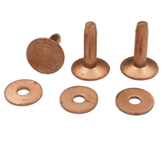 China Manufacturer Flat Head Solid Brass Copper Leather Belt Rivets