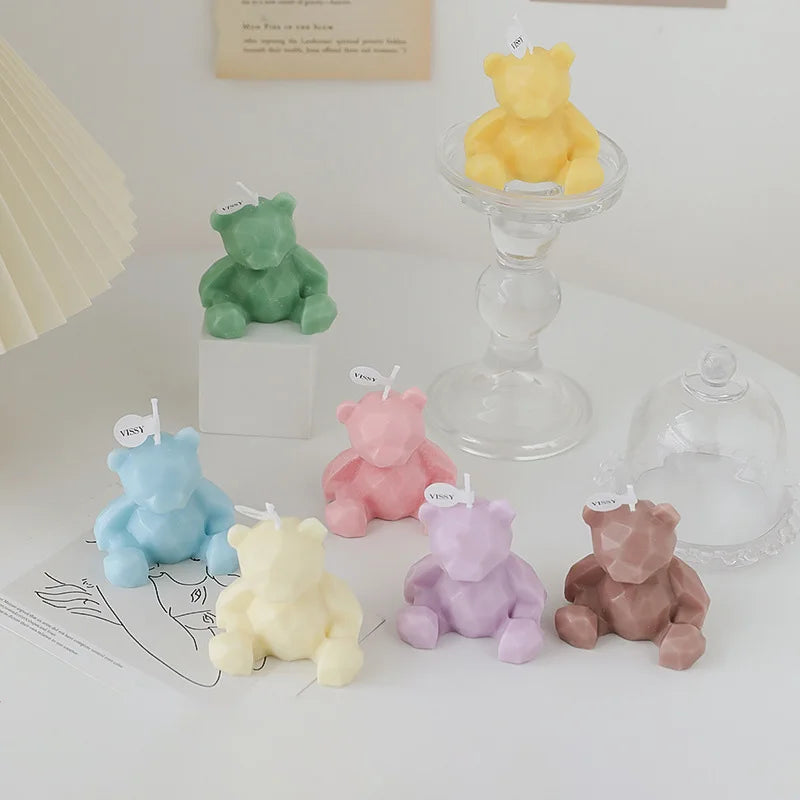 AIKUN INS Cute Bear Paraffin Wax Scented Aromatherapy Candle Ornament Gift Thanksgiving Diwali Wedding Party Christmas