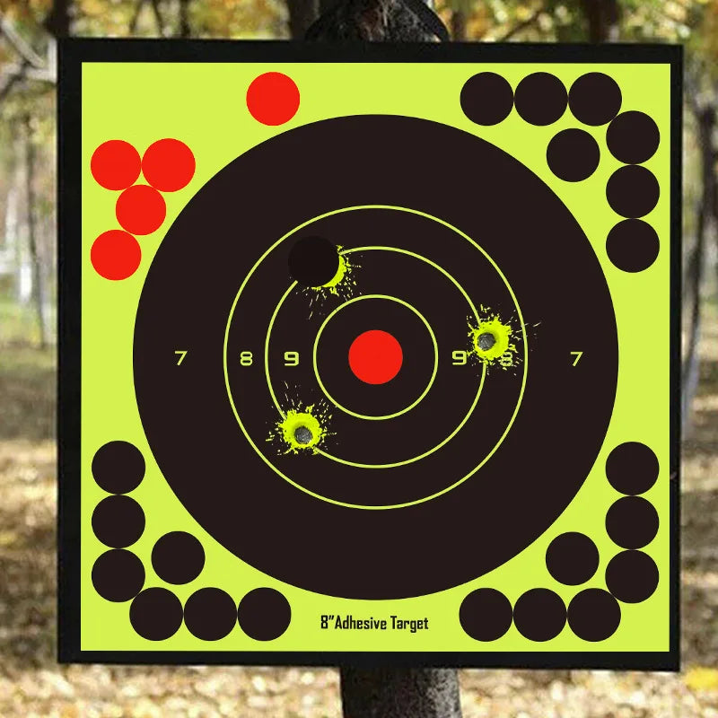 Shero Bright Fluorescent Reactive Self-Adhesive Bullseye Splatter Targets Automatico Stickers Shooting Toy for Hunting
