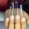 Hot Sale 4#-5#-6#-7# Long French Coffin Nail Art Tips Fingernails 500Pcs/Bag No C Curve XXL Coffin Nail Tips
