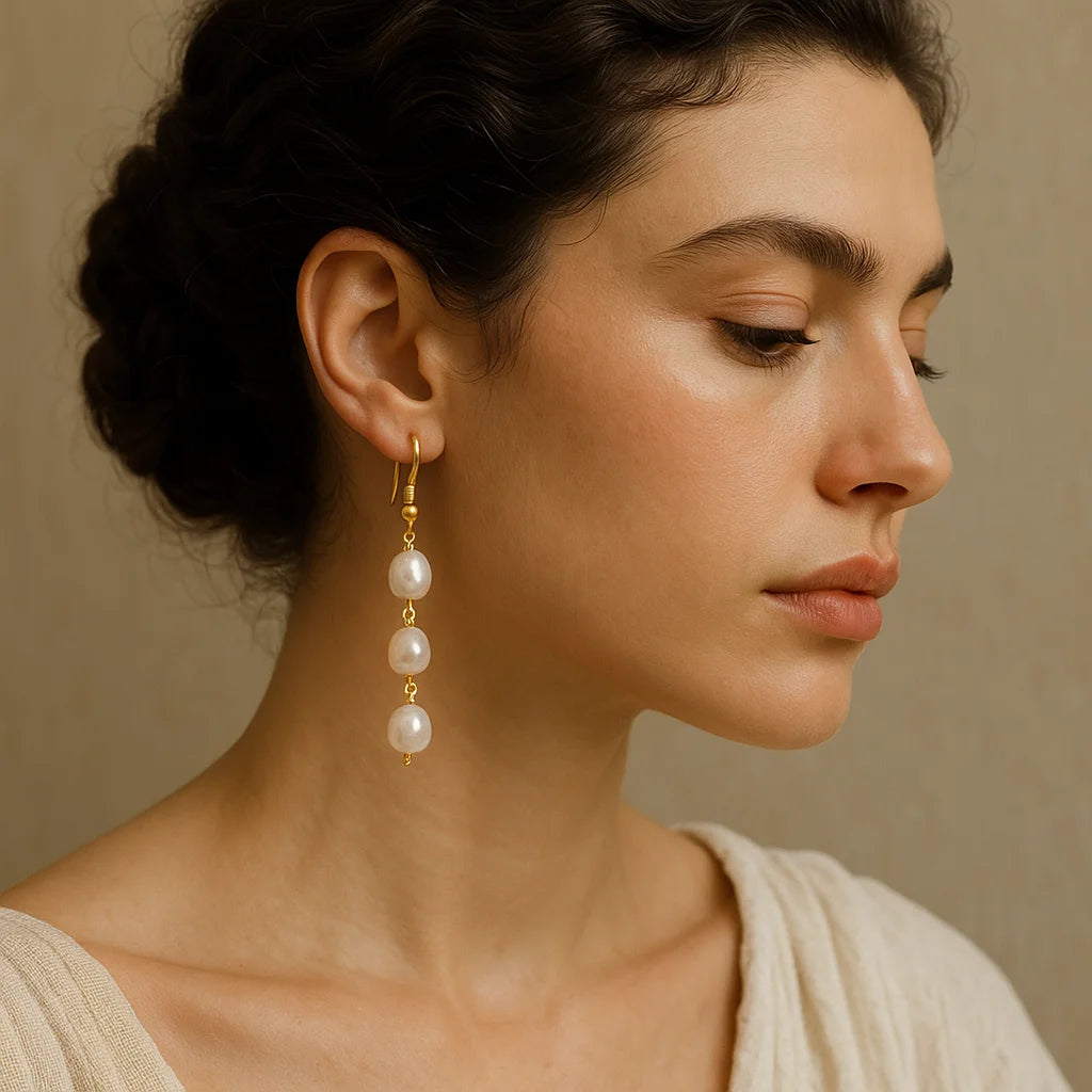 Wholesale Bulk Stainless Steel Jewelry Waterproof Tarnish Free Gold Plated Freshwater Pearl Dangle Drop Earrings for Women