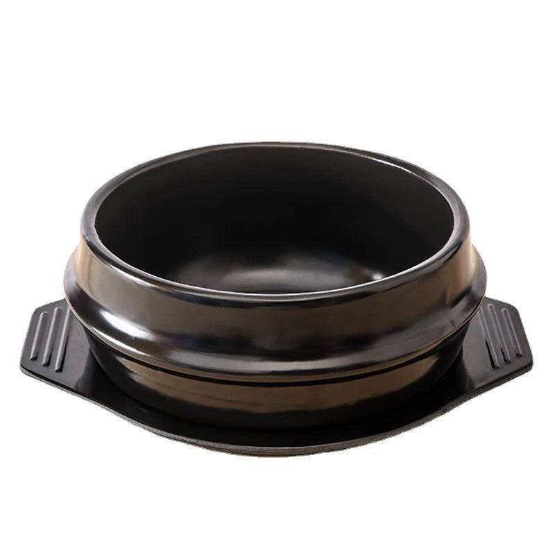 Popular Korean Restaurant Temperature Resistance Easily Cleaned Restaurant Bibimbap Special Casserole 1100ml Stone Pot for Adult