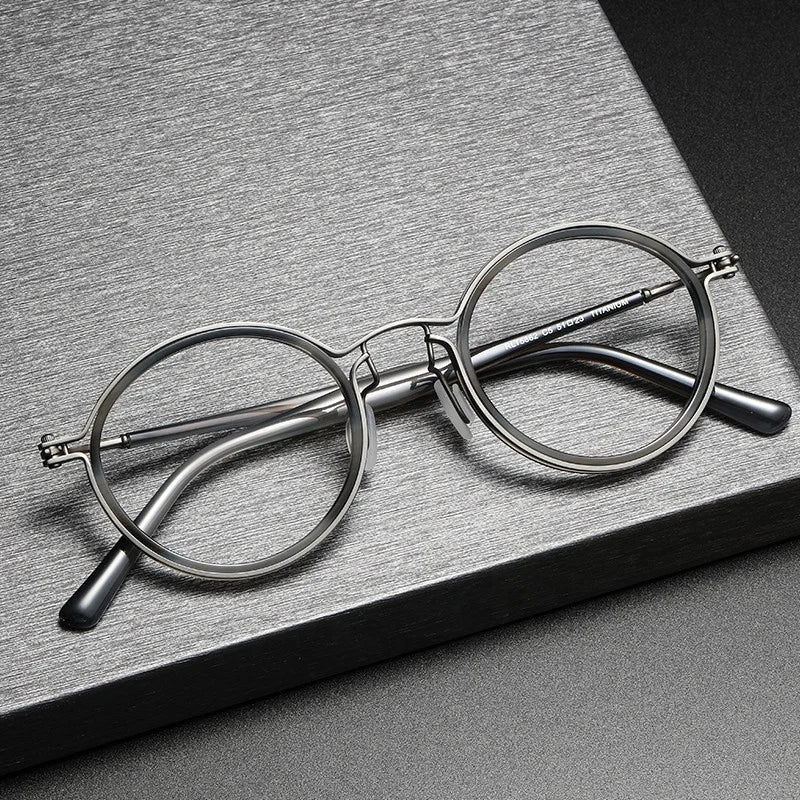 5862 Wholesale Round Optical Frames Acetate Eye Glasses Tortoise Classic Eyeglasses Titanium Eyewear Frame