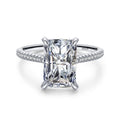 Fashion 925 Sterling Silver Rectangle Simulation Diamond Band Ring