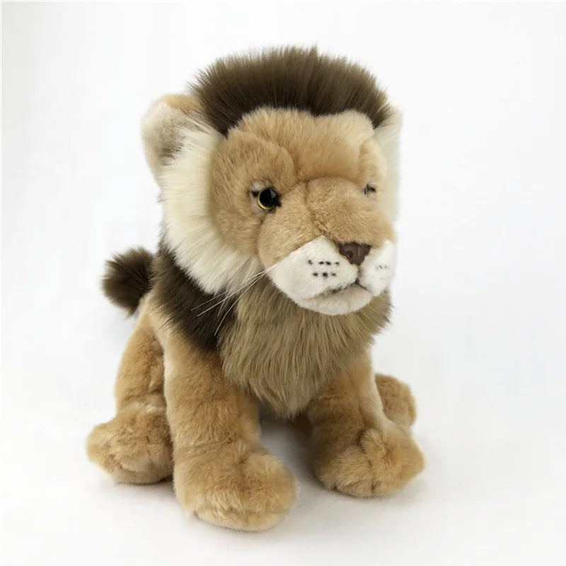 Wholesale Simulated Lion Plush Toy OEM Custom Long Fur Quality Lovely Wild Forest Lion Stuffed Animals for Gift