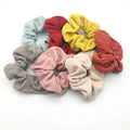 Women Big Size Cute Elastic Fabric Floral 10x10cm Ponytail Holders Scrunchies Hair Tie Bands Ring