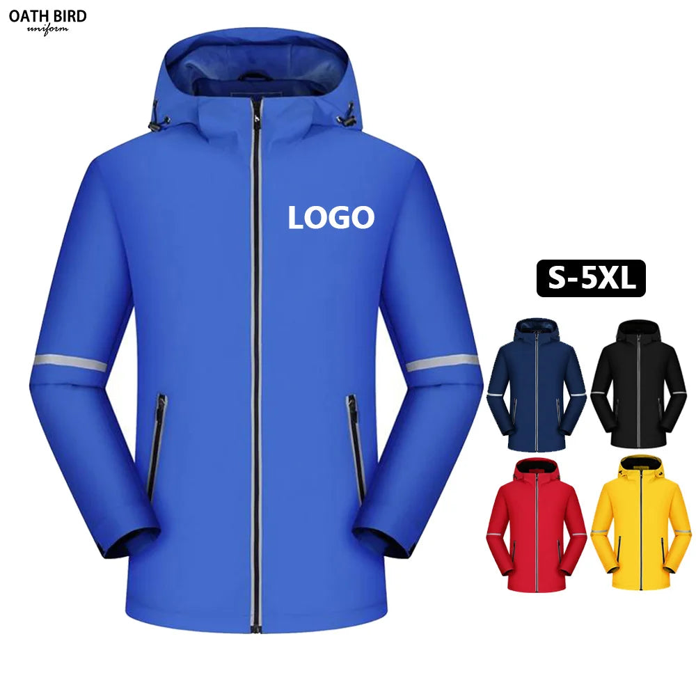 Custom Company logo Windproof Hiking Coat Hooded Outdoor Waterproof Polar Fleece Softshell Men Winter Jackets Uniform