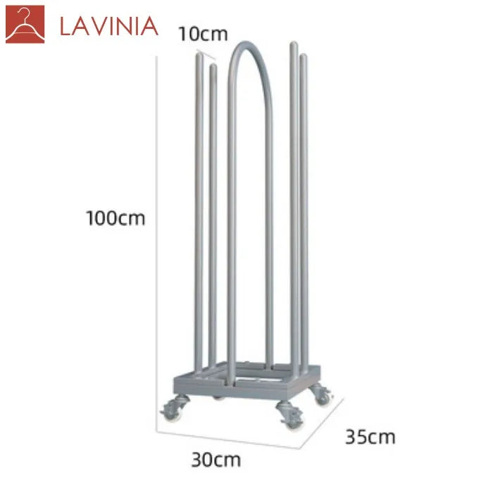 Storage Holders & Racks Clothing Store Storage Rack Floor-to-ceiling Movable Multi-layer Hanger Storage