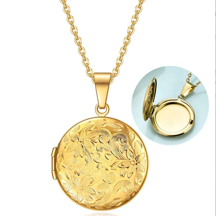 PENDANT Custom Photo Charm Chains Stainless Steel Gold Plated Women Personalized Photo Heart  Locket Chain Jewelry Necklaces