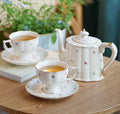 QIAN HU Luxury Classic Nordic Style Porcelain Tea Set Afternoon Tea Coffee Household Decal Ceramic Teapot with Cups for Cafe Use