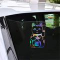 Lucky Cat Maofu Car Laser Sticker Vinyl Decal Car Truck Window Wall Decor Removable Gift Die Cut Decals Laptop Window Glass