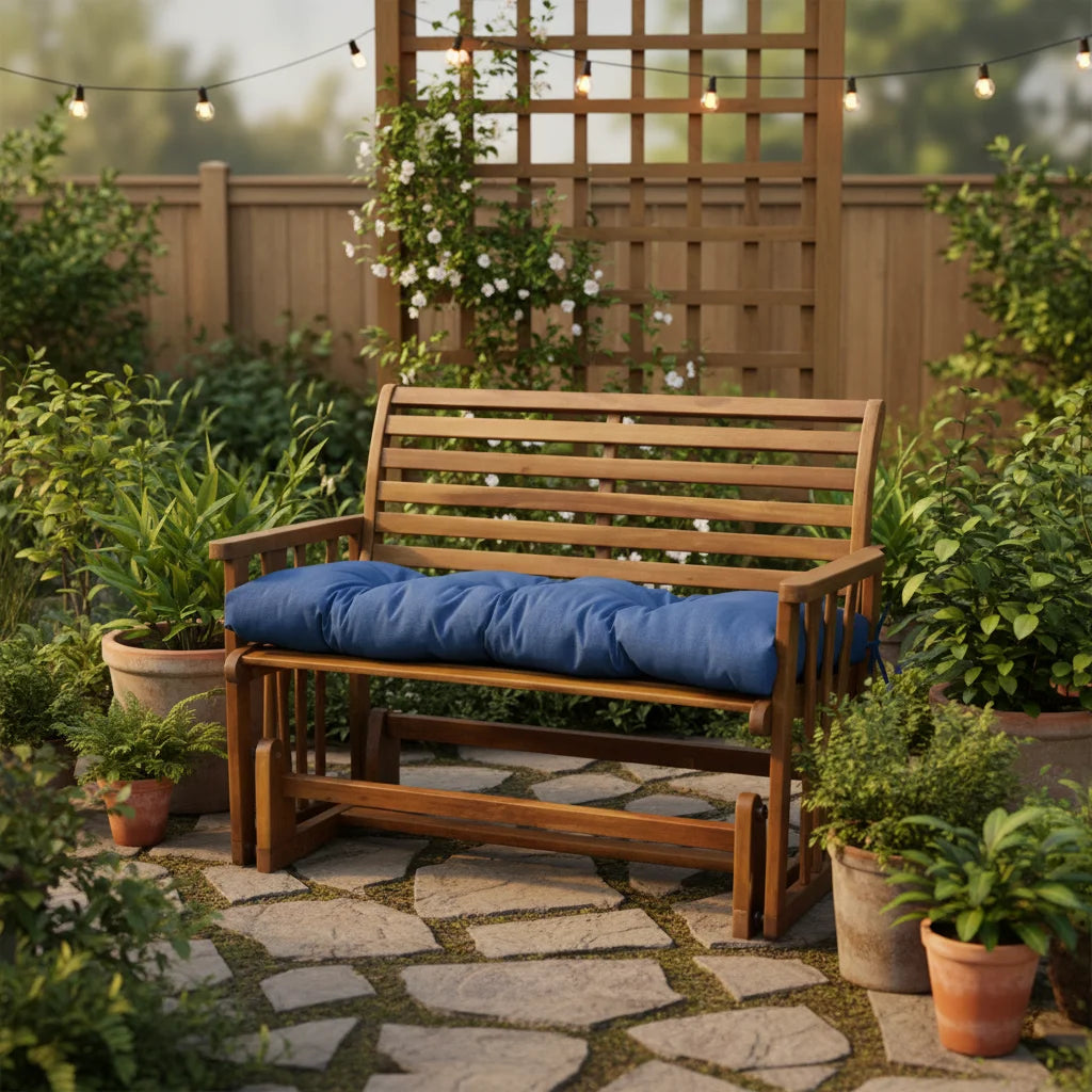 Outdoor/Indoor Woven Square Swing Chair Long Bench Cushion 100% Polyester Waterproof Flame Retardant Removable Washable Garden