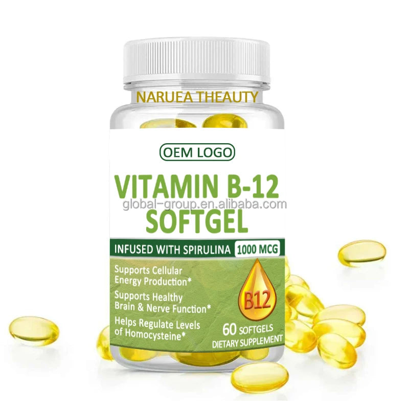 OEM 1000mcg Supports Energy Metabolism and Nervous System Health Vitamin Supplement Vitamin B12 Softgel Capsules
