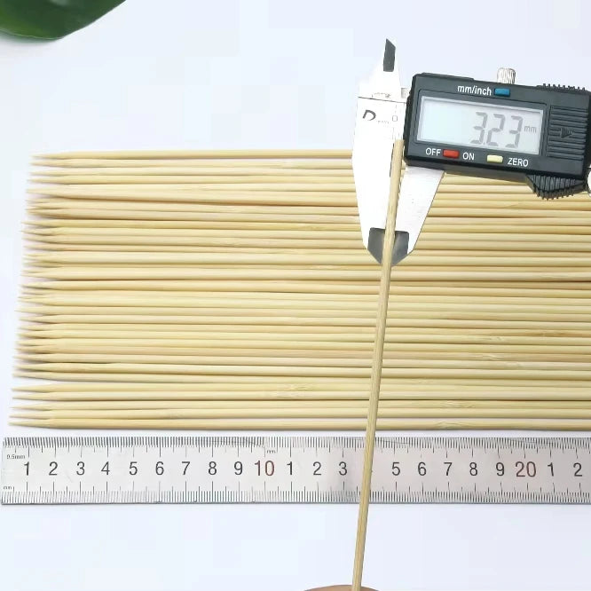 3mmx25cm Disposable Round Bamboo Skewer for Machine Use