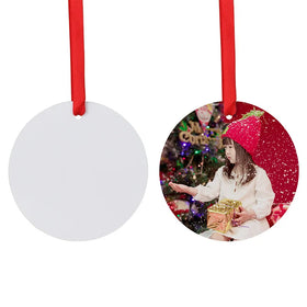 Aluminum Round Christmas Ornaments Christmas Tree Angel Sublimation Christmas Hanging Ornaments