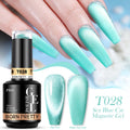 BORN PRETTY PRO 15ml Sea Blue Spirit Finish Cat Magnetic Gel Semi Permanent Sparkling Turquoise Nail Art Varnish