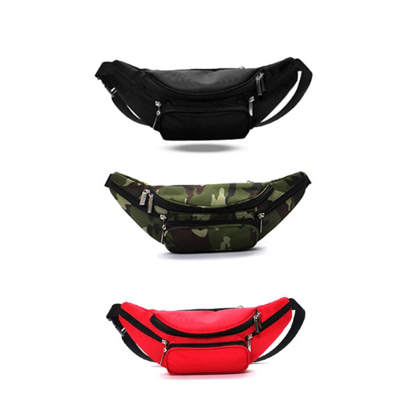 Outdoor Sports Multi-functional Pockets Pay Phone Courier Riding Running Travel Business Canvas Hanging Waist Bag