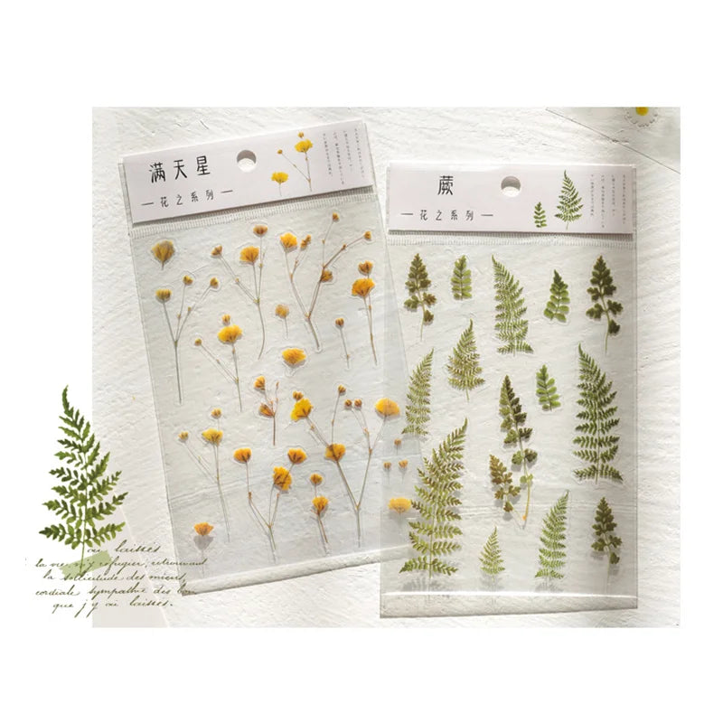 Hot Sale Transparent Waterproof Wild Irises Daisy Leaves Flowers Sticker for DIY Art Journaling Planners Craft Decoration