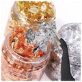 Metallic Color Gold Silver Plastic Flakes 3D Nail Art Stickers 3 Bottles for Resin Painting Arts and Crafts