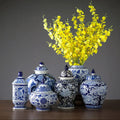 New Chinese Style Blue & White Porcelain Vase - Living Room Decorative Ceramic