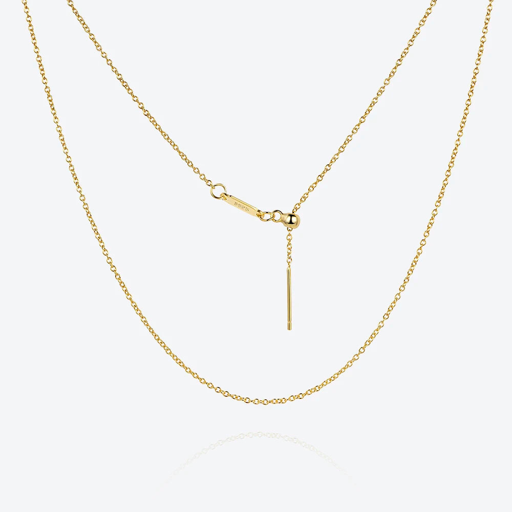 FUAMAY 925 Sterling Silver 18K Gold Plated Basic Chain Necklace Basic Necklace Chain Necklace