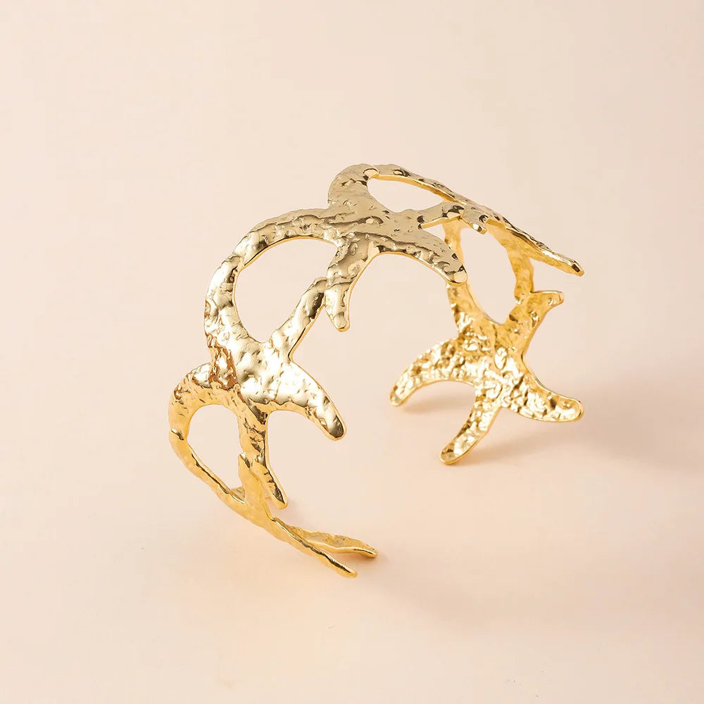 Starfish Women's Stainless Steel Fashion Bracelets Bangles Waterproof Tarnish Free New Gold Bangle Designs