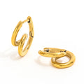 JOOLIM Jewelry Trendy  18K PVD Gold Plated Spiral Waterproof Tarnish Free Unique  Stainless Steel  Hoop Earrings