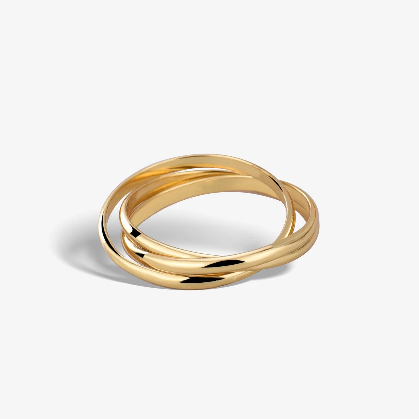Three Layer Rings Design Gold Plated Jewelry Women 925 Sterling Silver Multi-layer Rings