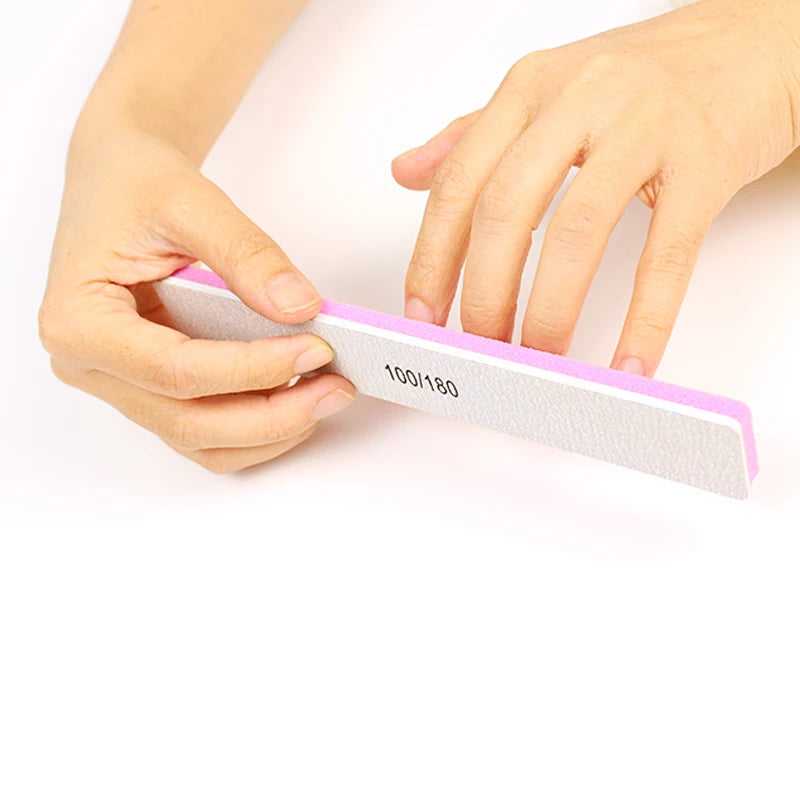 Custom Private Label Nail File 100/180 Grit Washable Rectangle Purple Nail Files