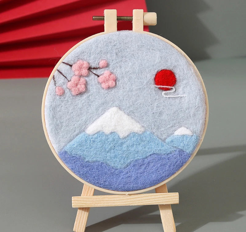 For CHENISTORY DIY Wool Felting Painting Embroidery Frame Handmade Needle Wool Painting Picture Canvas Home Decors Crafts Gift