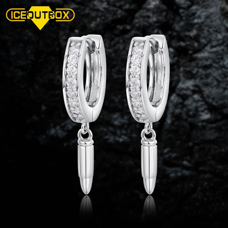 Jewelry Claw Setting Cubic Zirconia CZ Bullet Drop Earrings Iced Out Cubic Zircon Diamond Water Drop Earrings