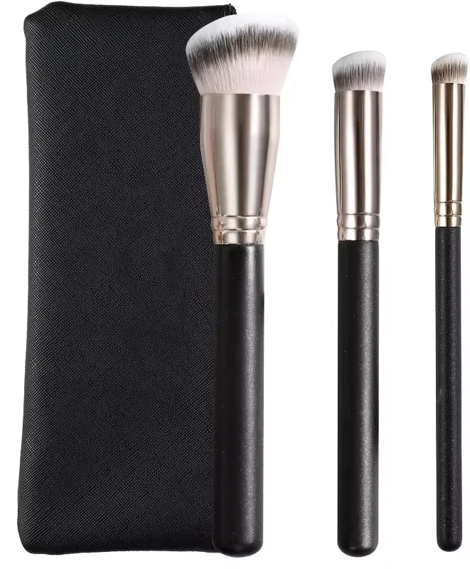 HMU Professional Cosmetics 3pcs Makeup Brush Set Powder Blending Nose Concealer Foundation Makeup Brushes Private Label