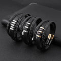 Hot Selling Stainless Steel Bracelet Multi-layer Woven Leather Bracelet for Men Jewelry Gifts